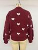 2026 Autumn/Winter Women's Loose Knit Heart Jacquard Long Sleeve Sweater