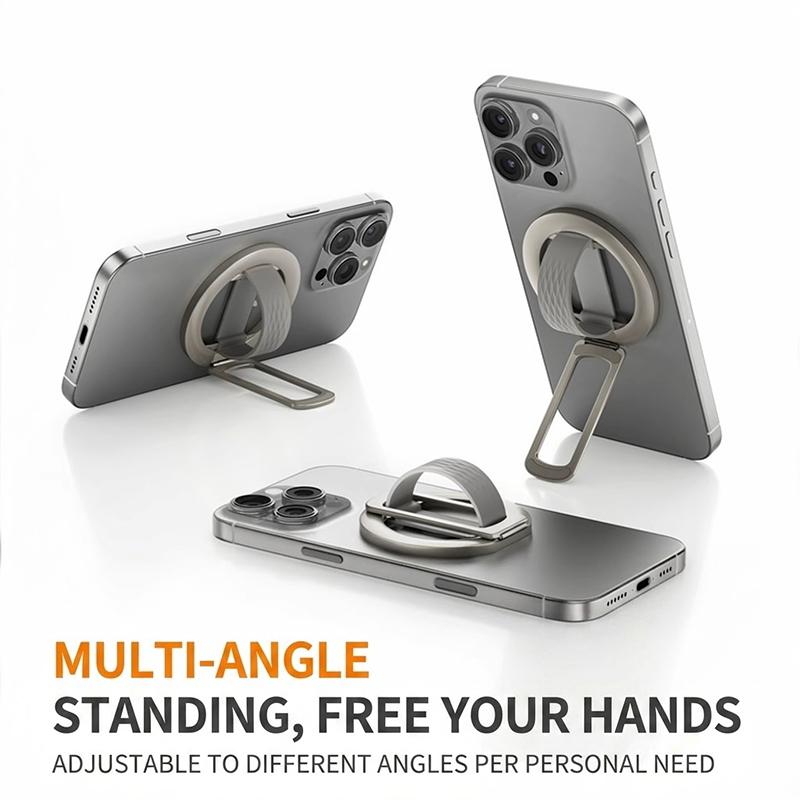 Magnetic Phone Ring Holder Anti Fall Adjustable Kickstand Smooth Skin Touch Universal for Office Hands Free Use
