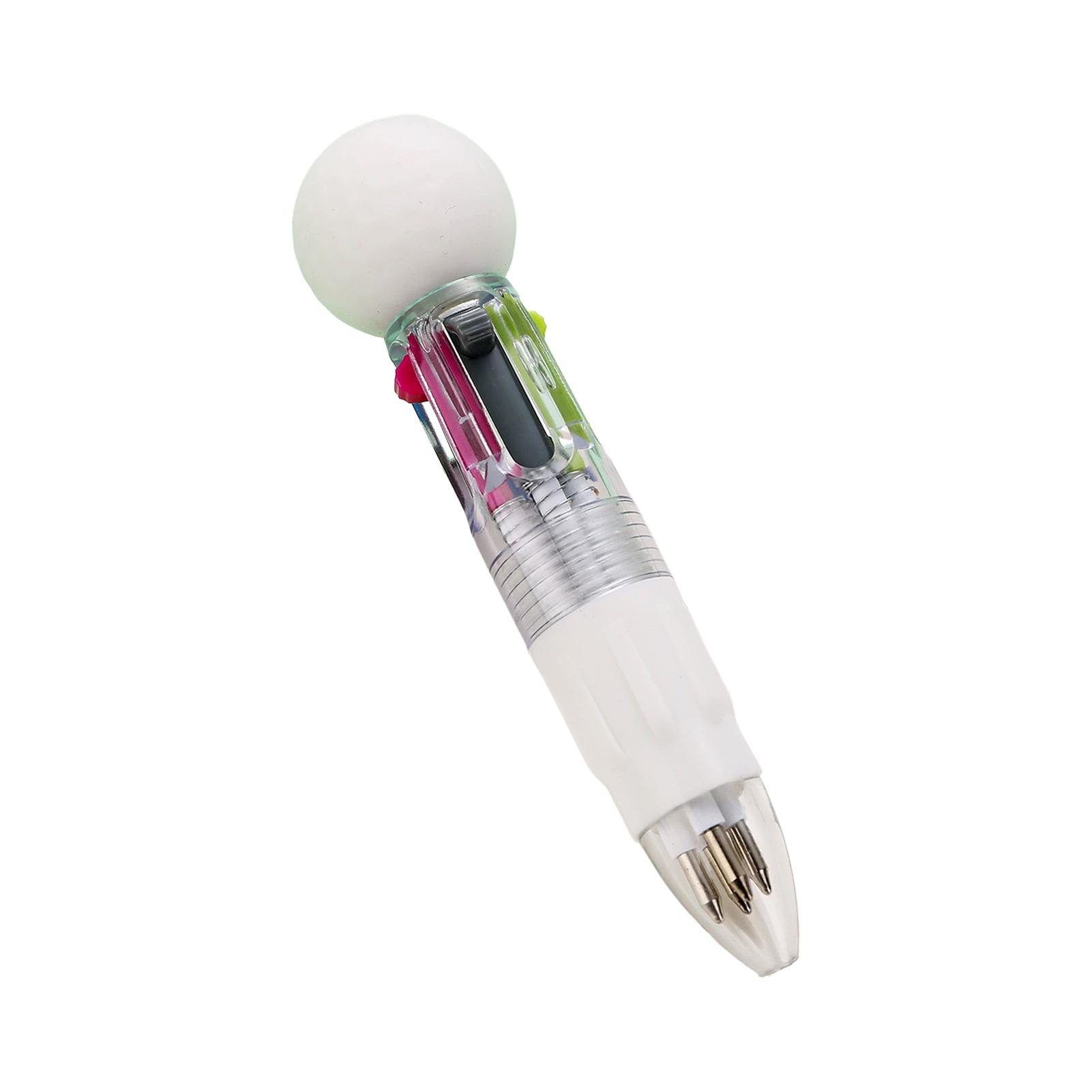 

Cartoon Head Ballpoint Pens 4 Color Retractable Silicone Grip Stationery for Students School Writing Office Supplies Gift