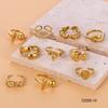 CARLIDANA Hot Sale Trendy 18K Gold Plated Bow Heart Twist Geometric Finger Rings Stainless Steel Not Fade Waterproof Women