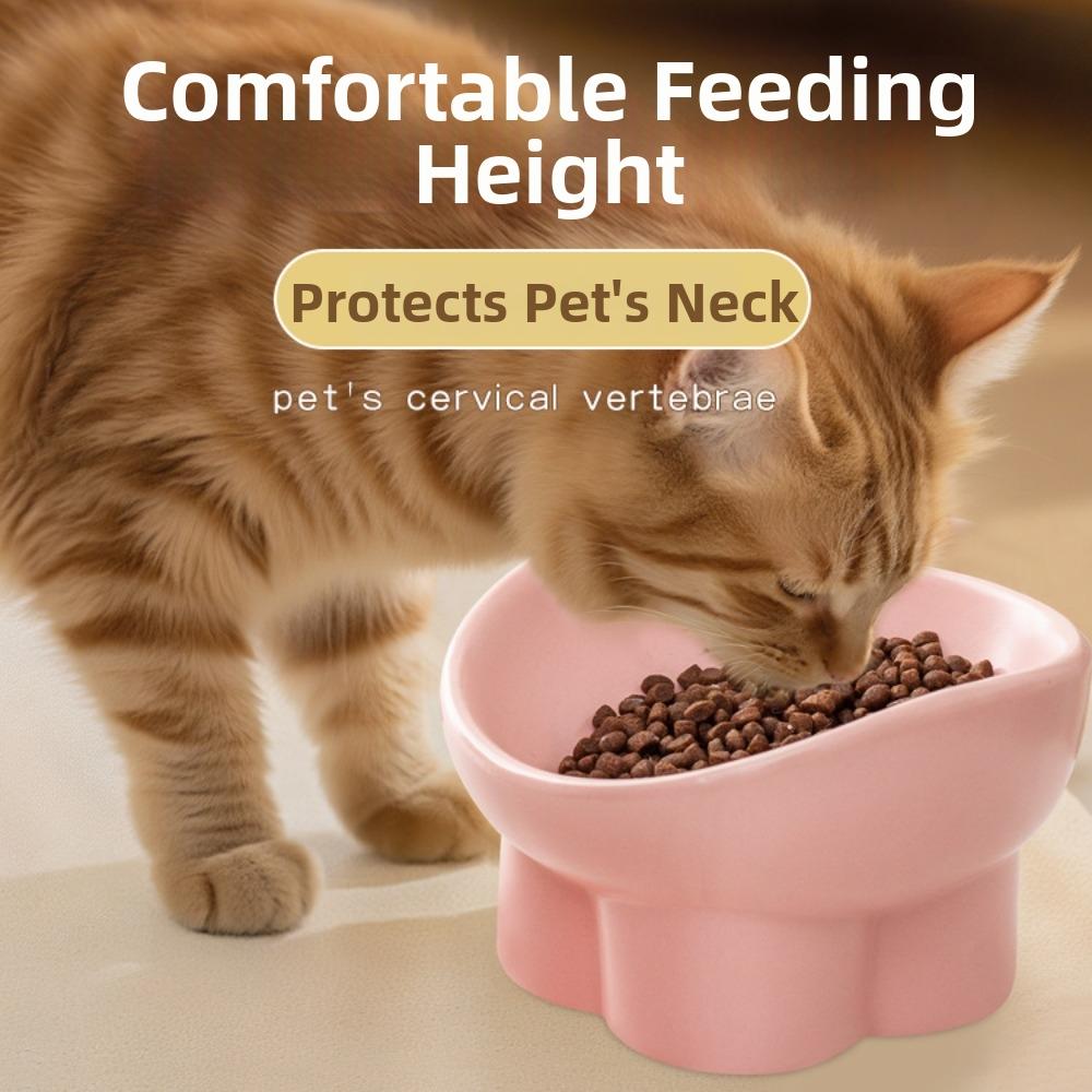 Large Diameter Neck Protection Bowl Anti-knock Pet Food Bowl Elevated Cat Bowl for Pets Cats Dogs
