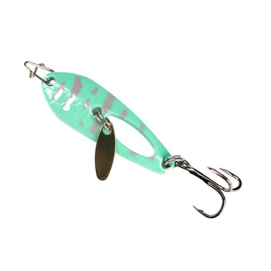 4CM/5G Spinner Blade Lure with Hook Double-sided Reflective Hard Metal Spoon Spinnerbait Rotating Sequin Lure Saltwater Freshwater Walleye Bass