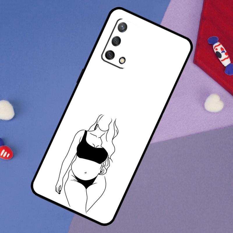 Woman Body Line Art Case For Oppo A60 A80 A40 A6 A5 Pro A15 A16 A17 A57 A94 A74 A54 A76 A96 A18 A38 A58 A78 A98