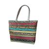 Embroidery Shoulder Bag Vintage Style Tote Bag Womens Handbag Lady Zipper Shopping Bag Travel Purse for Vacation Party Summer
