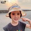 1102 summer children's hats boys and girls baby cartoon cute sun protection visor big brim with fan empty top hat