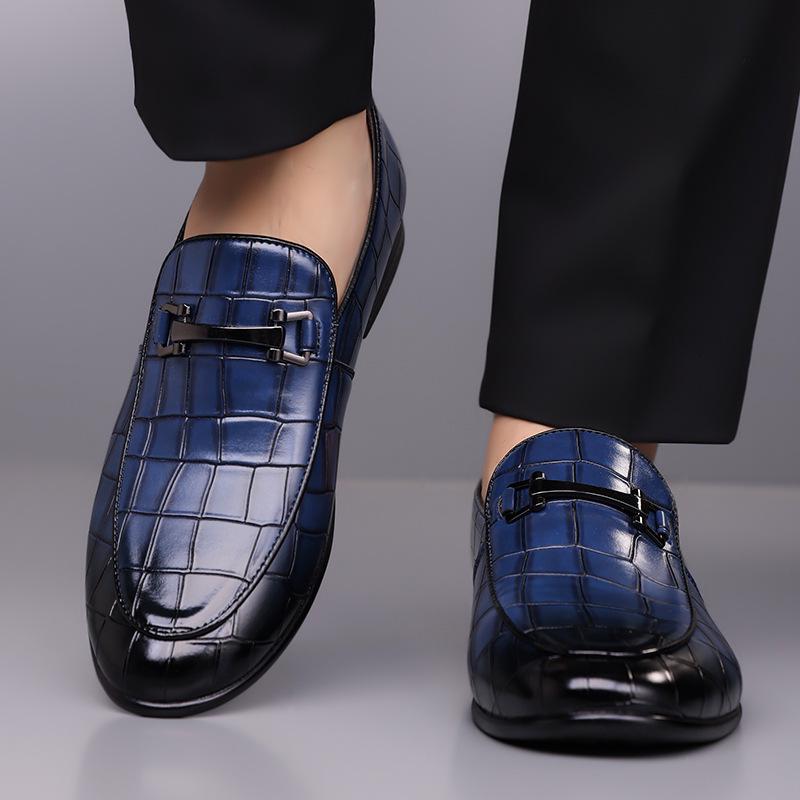 Men s Light Luxury Plaid Loafers - Size 48, Rubber Sole, Slip-on, Lightweight 40