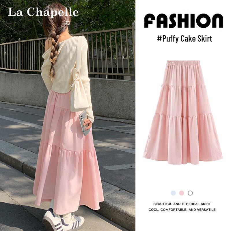 La Chapelle Women s High-Waist A-Line Tiered Midi Skirt M