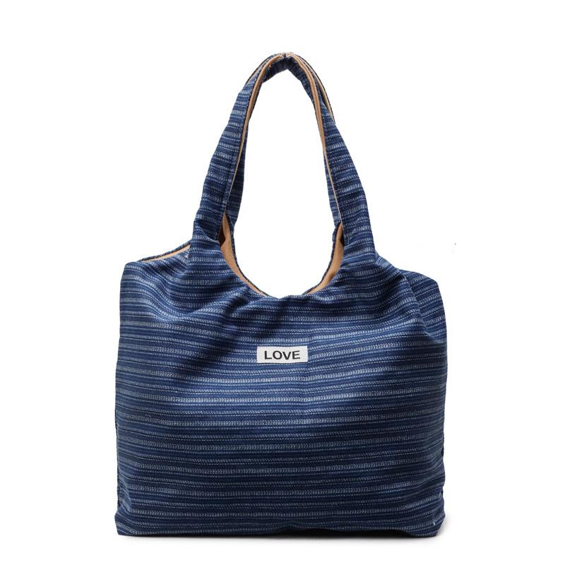 Color Splicing Contrasting Color Shoulder Bag Trendy Personality Lightweight Portable Cloth Bag Shopping Commuter Women's Bag