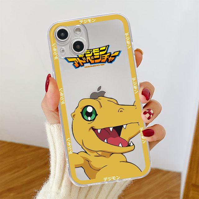 

Милый прозрачный чехол Digimon для Apple iPhone 14 11 13 12 Pro 7 8 Plus XR X XS Max 6 6S 13Pro, силиконовый чехол для телефона, чехол с рисунком Cas iPhone 14 Plus