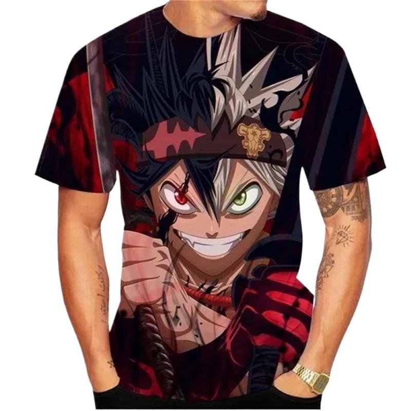 Man's Casual Short Sleeve T-Shirt Anime Black Clover 3D Print Tops Streetwear Cool Tees Parent Adult Clothing Short Sleeve