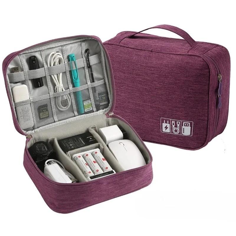 1pc Portable Cable Storage Bag Waterproof Digital Electronic Organizer USB Data Line Charger Plug Storage Bag Travel Cable Organ