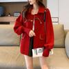 Spring and Autumn Tops Knit Bat Sleeve Women's Outer Wear Tweed Jacket