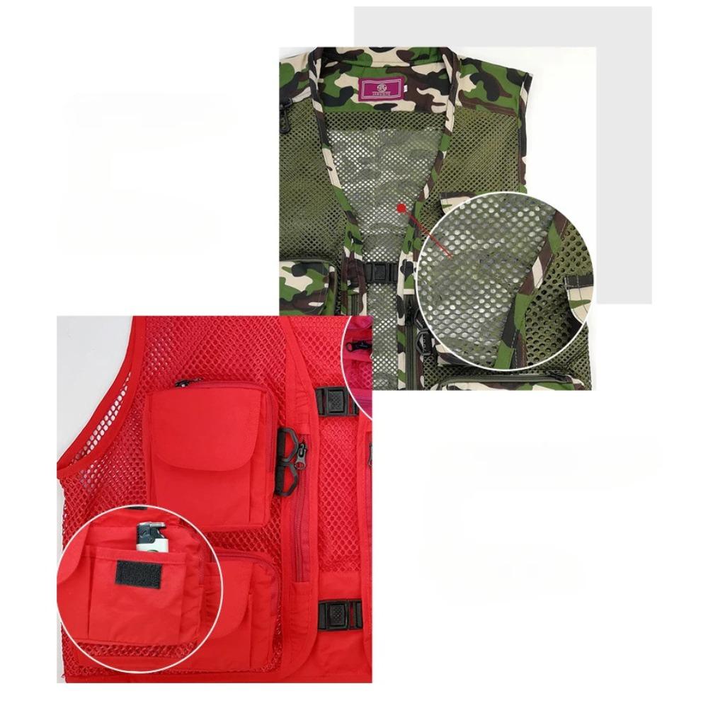 BEPAN Outdoor Leisure Sports Fishing Vest Mesh Breathable Vest Outdoor Mountaineering Multi Pocket Vest
