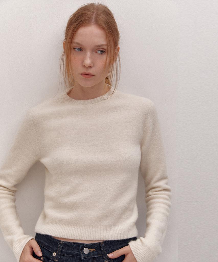 AVA MOLLI Yak Basic Whole Garent Pull Over Kn (Ivory)