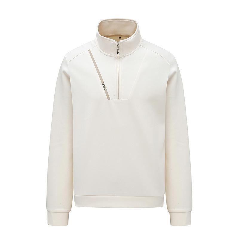 Felpa da uomo autunnale e invernale con cappuccio, collo alto, tinta unita, maniche lunghe, t-shirt casual e di bell'aspetto, abbigliamento da uomo