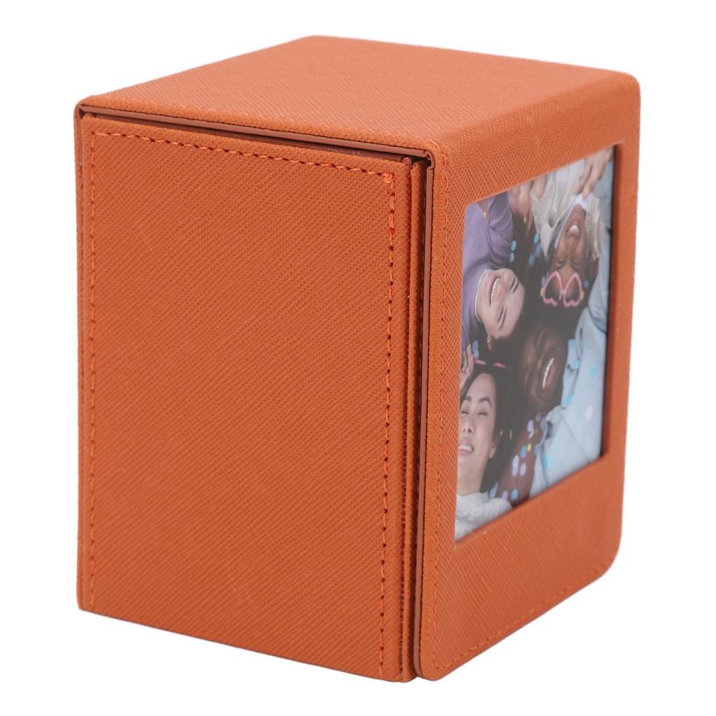 Photo Storage Box Multipurpose Large Capacity Magnetic Lid Closure PVC Picture Storage Container for Photo Bank Cards Stamps