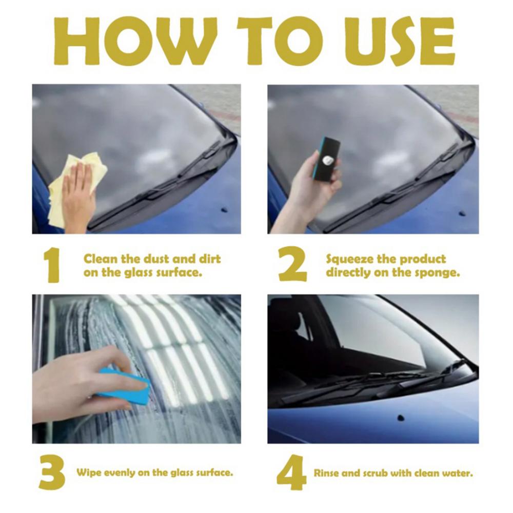 Car Glass Oil Film Cleaner Glass Oil Film Stain Removal Paste Auto Glass Cleaner Paste Effective Glass Film Removal Mild