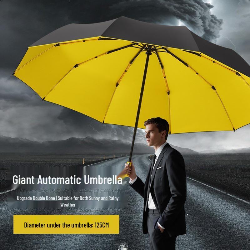 20-Rib Automatic Dual-Use Sun & Rain Protection Umbrella with UV Shield