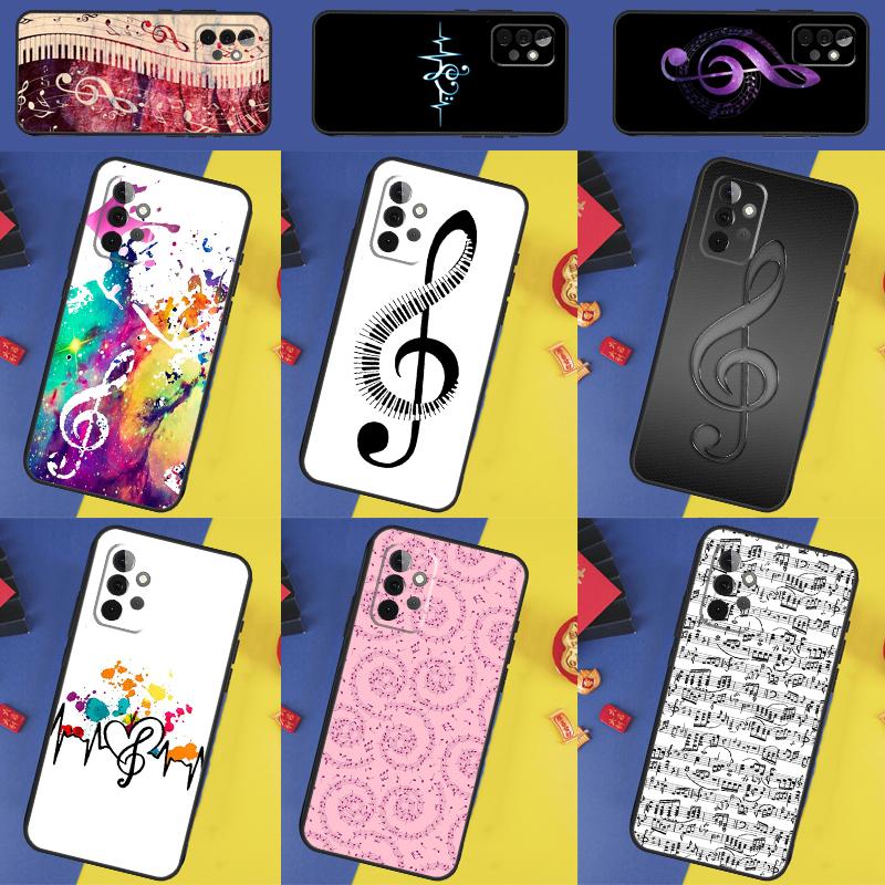 Music Notes Treble Clef For Samsung Galaxy A16 A26 A36 A56 A13 A33 A53 A05 A06 A54 A34 A14 A32 A52 A55 A35 A15 Case