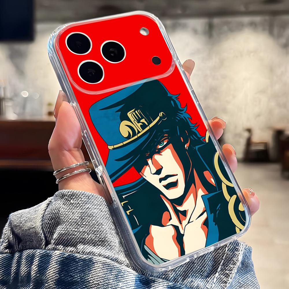 Anime JoJo Bizarre Adventure Phone Case For IPhone 17 16 Pro Max 15 14 13 11 12 Mini Xs X Xr 7 8 Plus Se Transparent Cover
