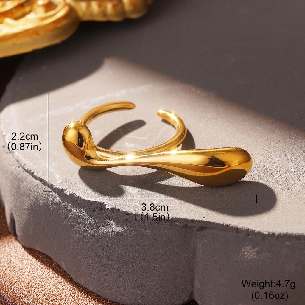 Cold wind fashion stainless steel European and American ring temperament line high-end sense gold hand jewelry