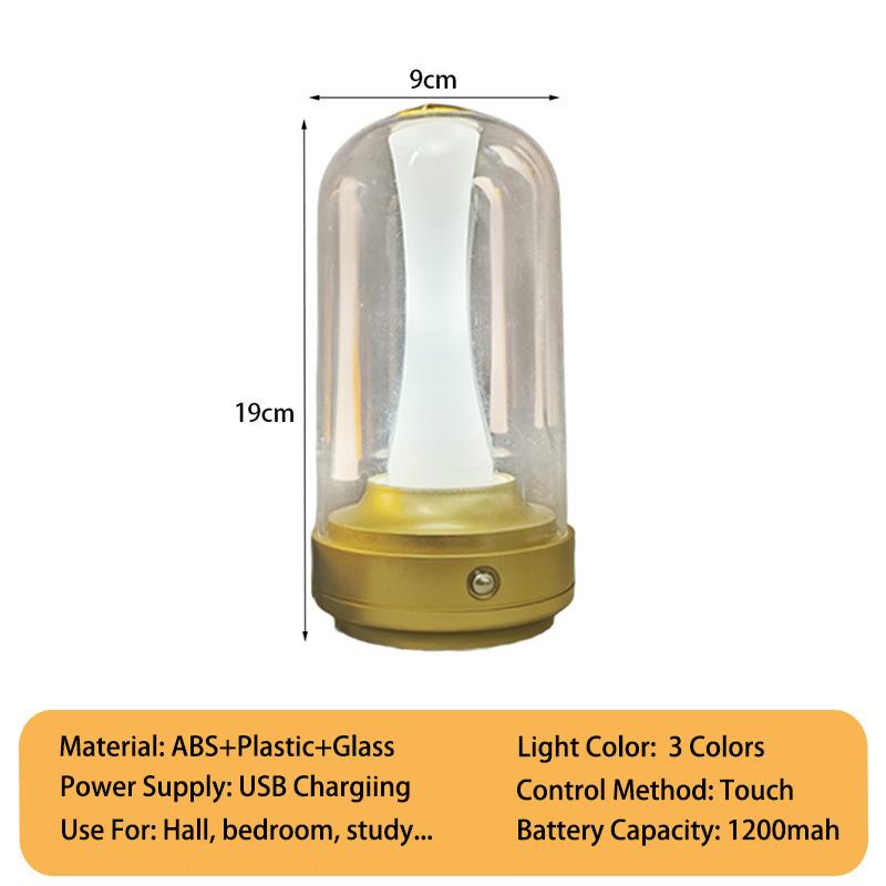 Elegant LED Lamp Rechargeable Touch Sensor Waterproof Ideal for Reading Ambient Lighting In Home Bedroom Bar Office Outdoor