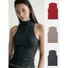 South Korea Badblood Sexy Half Turtleneck Stylish Vest Camisole Female Sexy Niche Style Embroider off-the-Shoulder Tops Tide
