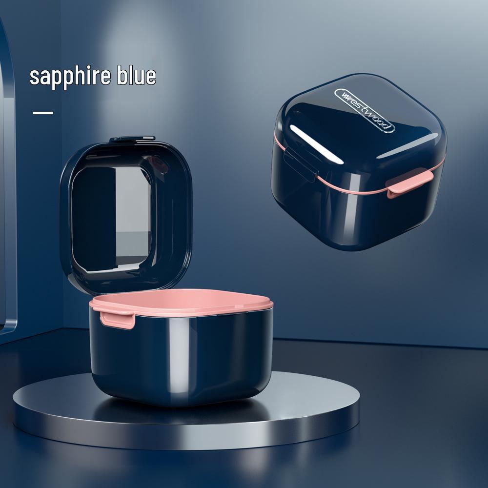 Portable Retainer & Denture Cleaning Case for Invisible Braces and Teeth Alignment