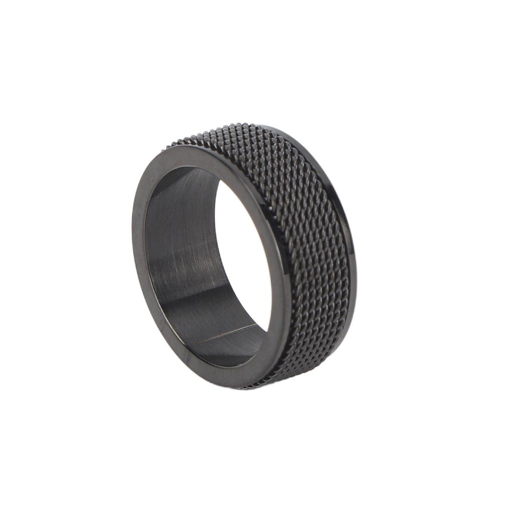 8MM Mens Spinner Ring Noiseless Titanium Steel Cool Anxiety Ring for Anxiety Stress Relieving Black No. 8 57mm 2.2in