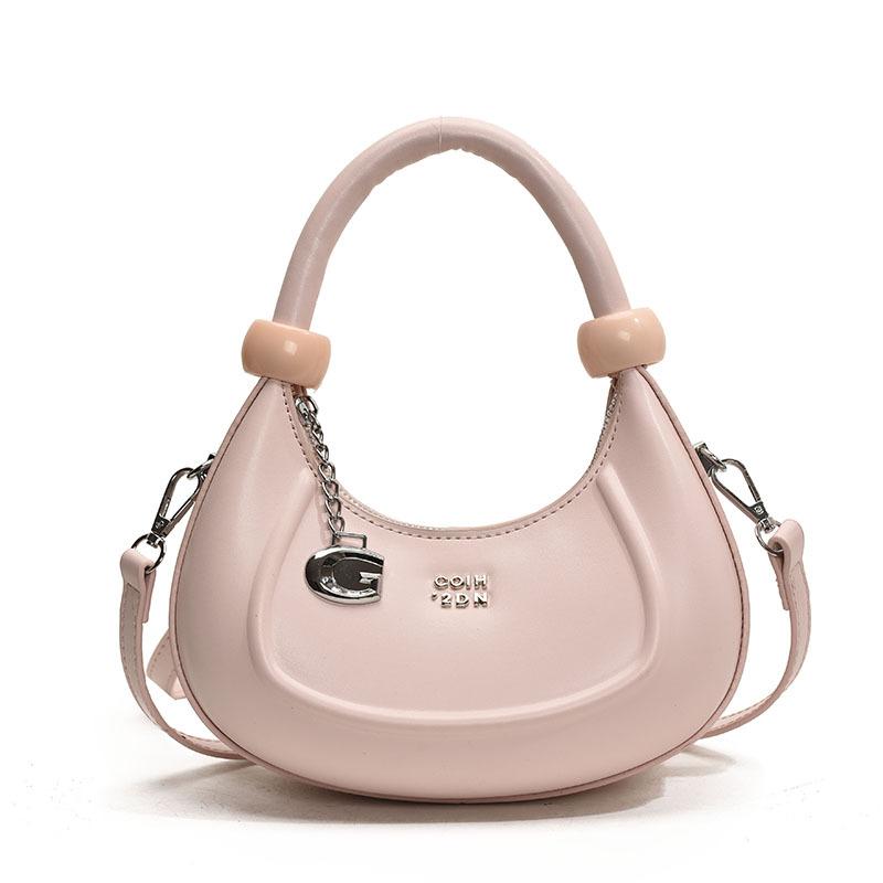 Trendy new product fashion personalized texture niche hand carry crescent bag Korean version casual versatile commuter solid color messenger bag