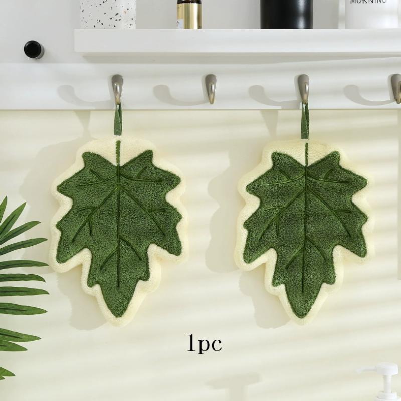 

Leaf Hand Towel Absorbent Kitchen Towel Soft Towel For Hands Bathroom Hanging Towels Handkerchief Towels Wash Hands Towels A3