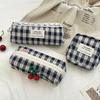 Cherry Lattice Cosmetic Bag Pen Bag Menstrual Bag Makeup Bag Travel Clutch Bag Sundry Storage Bag