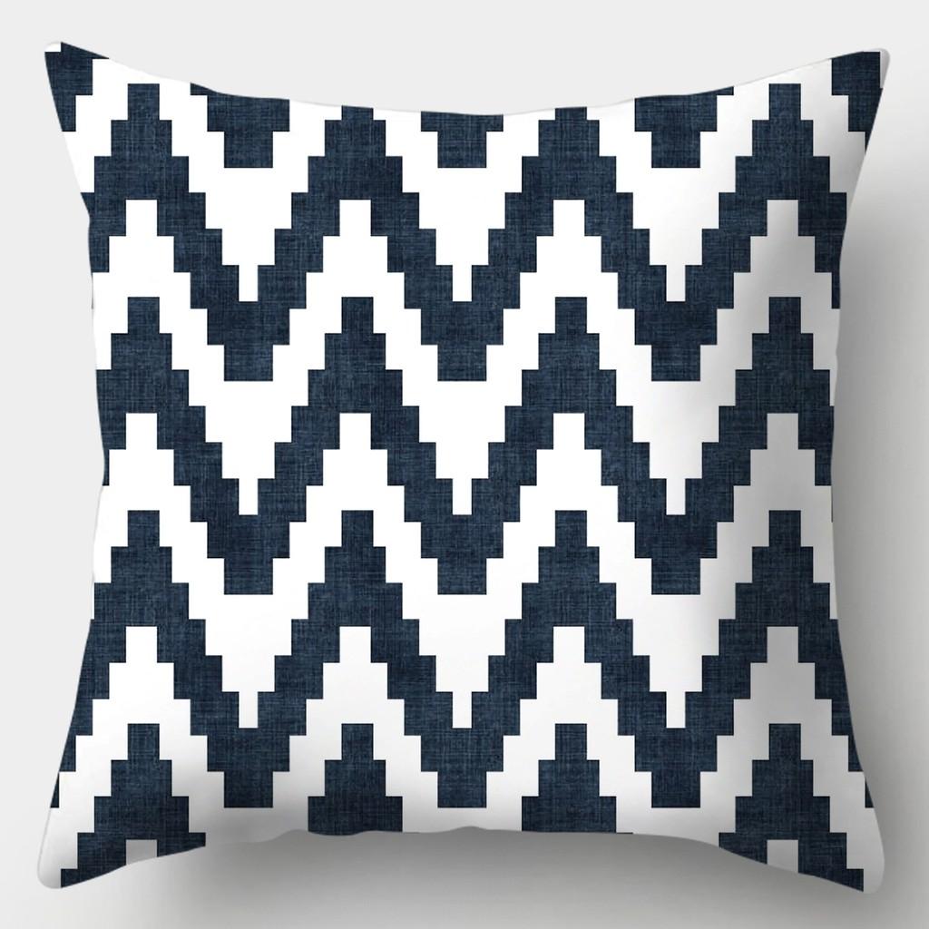 Creative Blue Collection Pillowcase Square Sofa Pillowcase Striped Plaid Cushion Cover