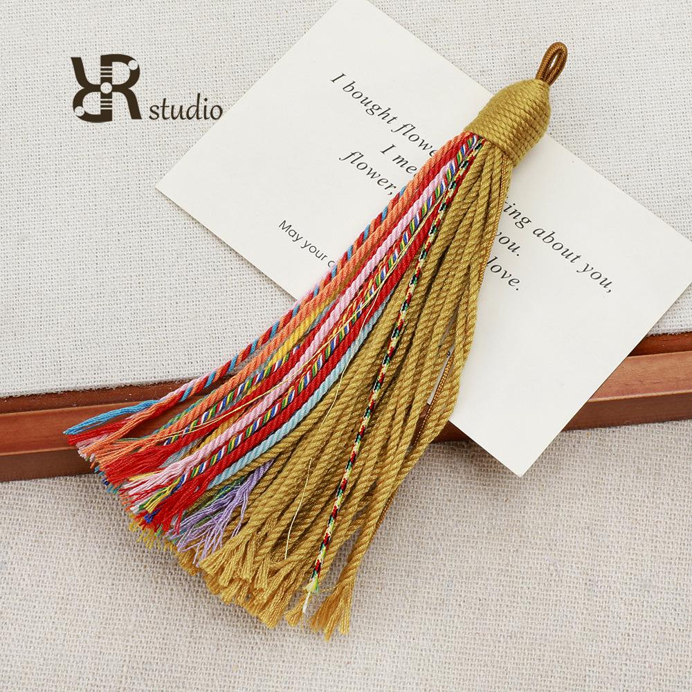 Handwoven Cotton Tassel Keychain - Handmade DIY Jewelry Bag Charm