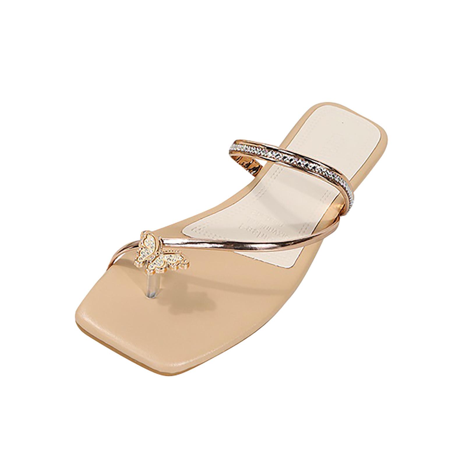 

Женские тапочки для девочек, повседневные сандалии на плоской подошве в богемном стиле, тапочки, пляжная обувь