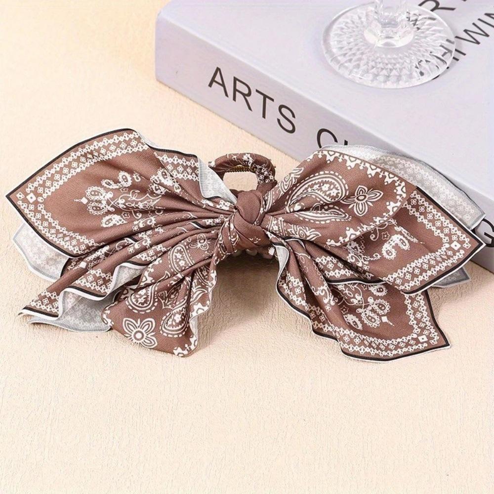 Black Double-Sided Bow Claw Hair Clip - Japanese Korean Style 2025