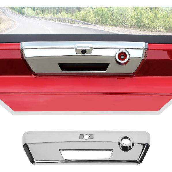 JeCar for F150 Tailgate Handle Cover Rear Door Handle Trim Exterior Accessories Compatible with Ford F150 2021 2022 2023 (Chrome) Chrome