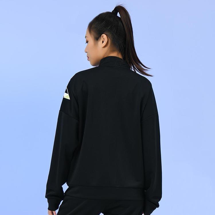 Li-Ning Badminton Serien Logo Print Sport Stehkragen Jacke Damen Jacke Schwarz AWDS364-1
