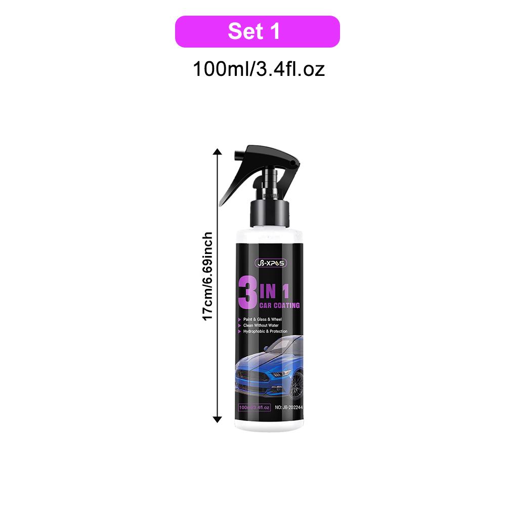 

3 в 1 Автомобильная высокозащитная быстродействующая пленка Керамическое покрытие Нано-спрей Автомобильное покрытие Восковой полировальный спрей Набор для быстрого обновления царапин POLISHES