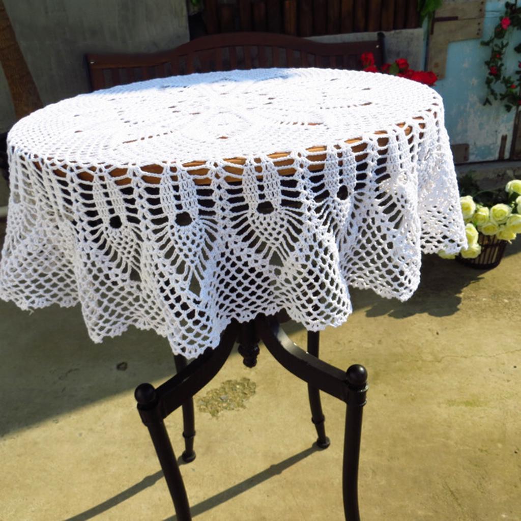 BONBONNIÈRE DE TABLE RONDE CROCHET MAIN - BLANC - FAIT MAIN (FRANCE)