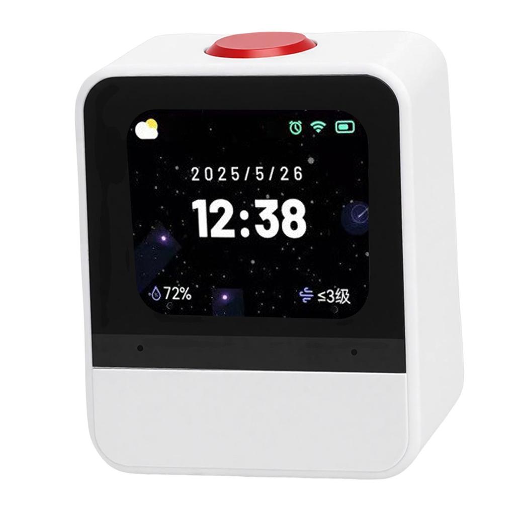 Smart Alarm Clock with Bluetooth Speaker AI Voice Control Lyrics Display Multifunctional Desk Alarm Clock for Bedroom
