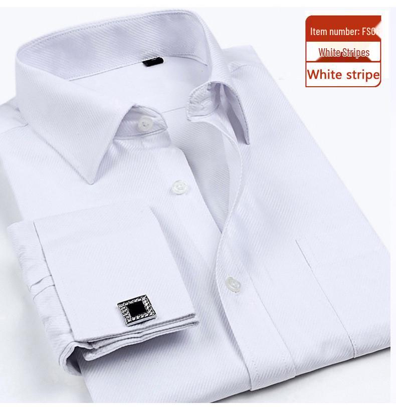 2018 Neuankömmling Herren Übergröße Langarm Businesshemd mit Umschlagmanschette und kundenspezifisch gesticktem Logo