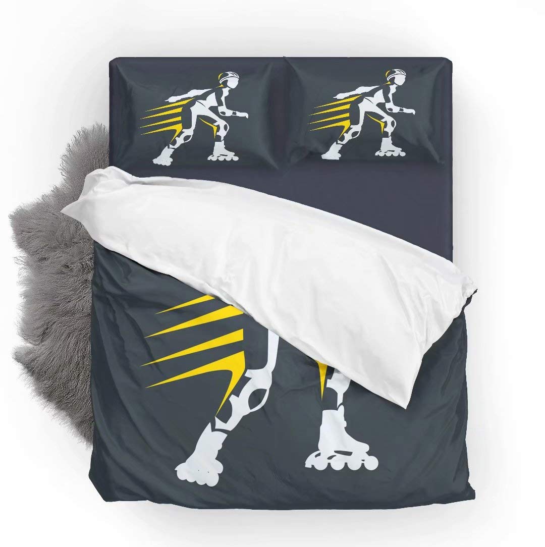 

Набір підковдр Роликові ковзани для дітей підлітків хлопчиків дівчаток Легке покривало-плед Декор спальні Зимові спортивні ігри Набір постільної білизни EU Single(135*200cm)3pcs