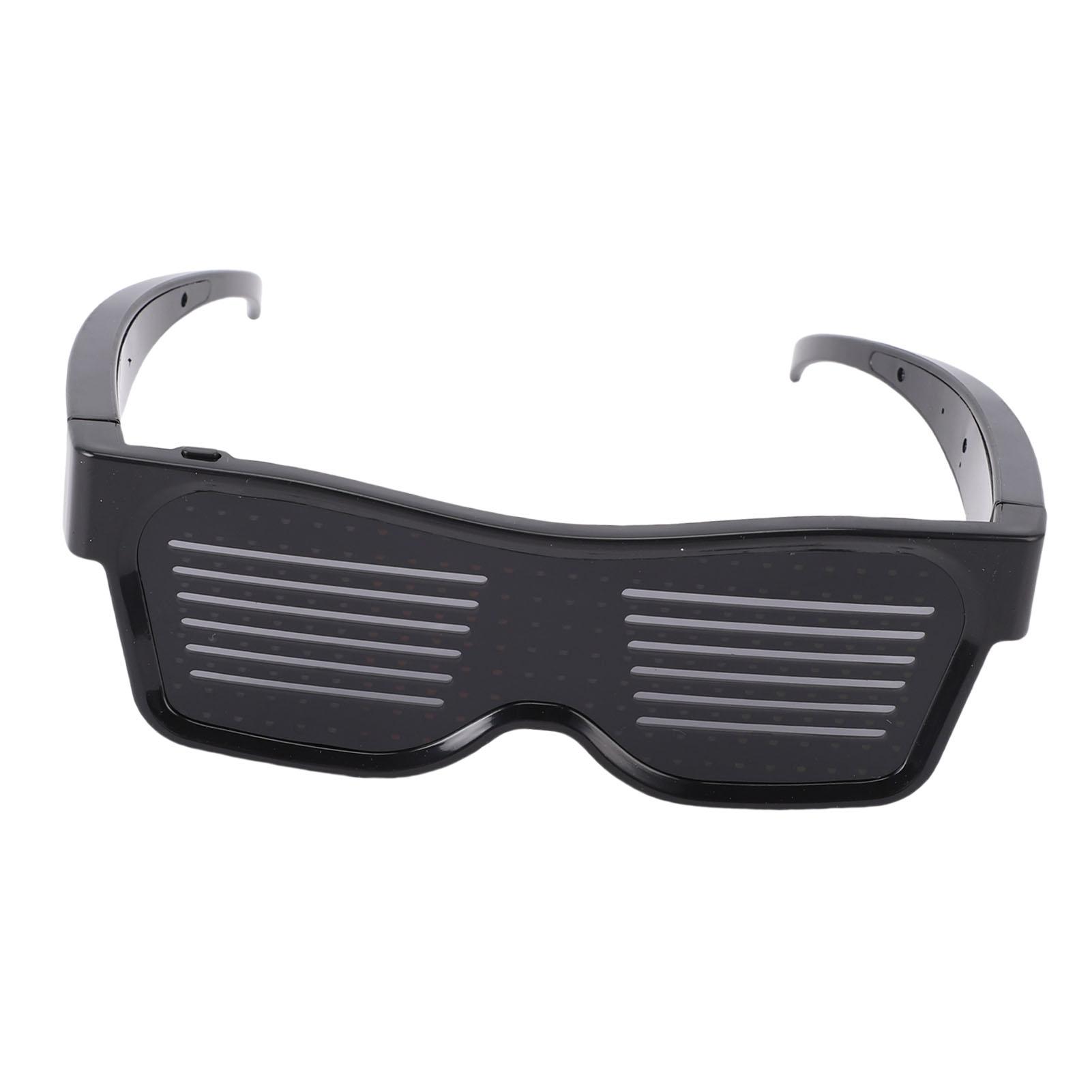 

Светодиодные очки 4 цвета Высокая яркость Управляемые через приложение Умные очки Светящиеся в темноте Вечерние очки для свадьбы Дня рождения