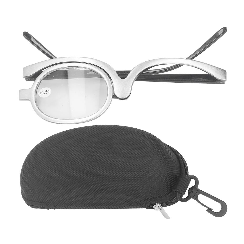 Makeup Reading Glasses Portable Magnifying Presbyopic Reading Glasses Flip Up Rotating Single Lens