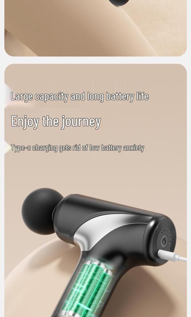 Compact Rechargeable Fascia Gun: Portable Muscle Relaxer and Massager for Home Fitness