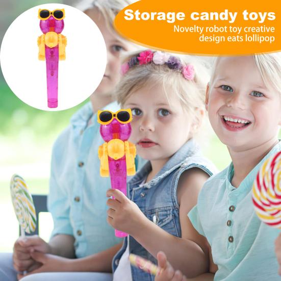 Lollipop Holder Toy Dinosaur Shape Lollipop Case Novelty Eat Lollipop Robot Toy Fun Lollipop Holder Gift for Kids Children