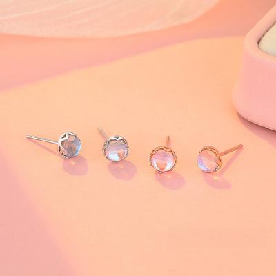 Moonstone Inlaid Earrings for Women's Temperament Design Light Luxury New Year's New Style