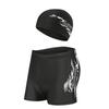 Men's Quick-Dry Swim Trunks & Goggles Set - Includes Boxer Shorts and Swim Cap for Adults