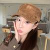 Flat Top Equestrian Hat Showing Face Small Cap Casual Versatile Hat Autumn and Winter Small Fresh College Style Hat Women